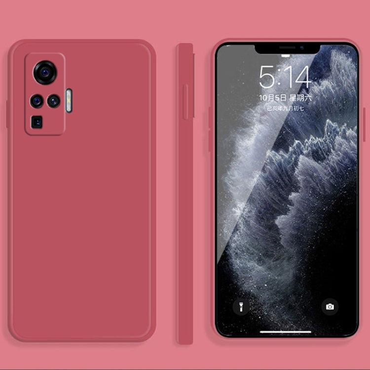 For vivo X50 Pro Solid Color Imitation Liquid Silicone Straight Edge Dropproof Full Coverage Protective Case(Red) - free shipping - PMC TechLife - Order now!