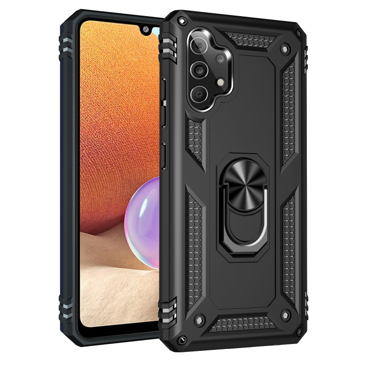 For Samsung Galaxy A32 4G Shockproof TPU + PC Protective Case with 360 Degree Rotating Holder(Black) - Galaxy Phone Cases by PMC TechLife | Online Shopping South Africa | PMC TechLife | Buy Now Pay Later Mobicred
