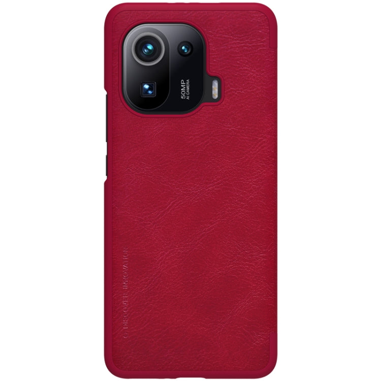 For Xiaomi Mi 11 Pro NILLKIN QIN Series Crazy Horse Texture Horizontal Flip Leather Case with Card Slot(Red) - Xiaomi Cases by NILLKIN | Online Shopping South Africa | PMC Jewellery