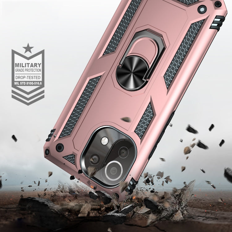 For Xiaomi Mi 11 Lite 5G Shockproof TPU + PC Protective Case with 360 Degree Rotating Holder(Rose Gold) - free shipping - PMC TechLife - Order now!