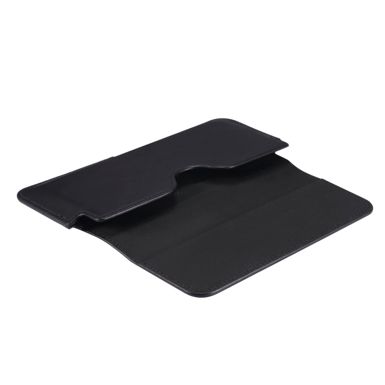 Universal Cow Leather Horizontal Mobile Phone Leather Case Waist Bag For 6.7 inch and Below Phones(Black) - More iPhone Cases by PMC TechLife | Online Shopping South Africa | PMC TechLife