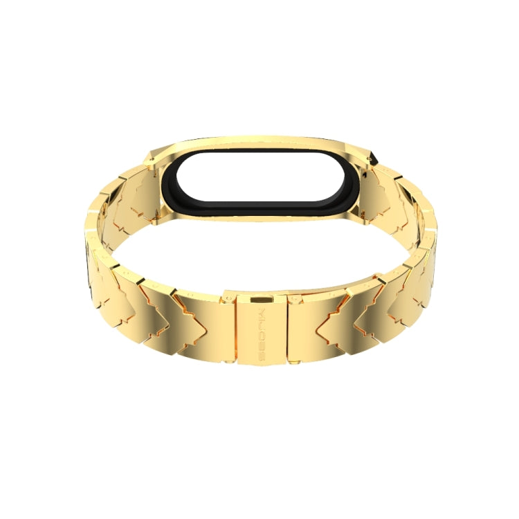 For Xiaomi Mi Band 6 / 5 / 4 / 3 Mijobs GT Metal Stainless Steel V Type Watch Band(Gold) - Watch Bands by MIJOBS | Online Shopping South Africa | PMC Jewellery | Buy Now Pay Later Mobicred