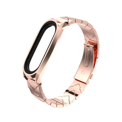 For Xiaomi Mi Band 6 / 5 / 4 / 3 Mijobs GT Metal Stainless Steel V Type Watch Band(Rose Gold) - Watch Bands by MIJOBS | Online Shopping South Africa | PMC Jewellery | Buy Now Pay Later Mobicred