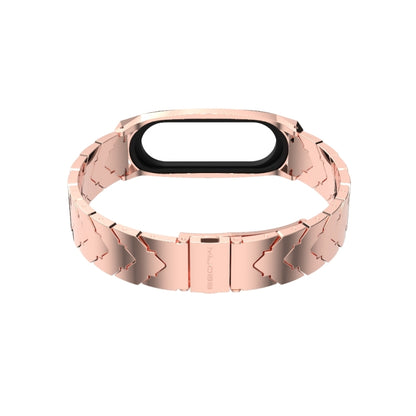 For Xiaomi Mi Band 6 / 5 / 4 / 3 Mijobs GT Metal Stainless Steel V Type Watch Band(Rose Gold) - Watch Bands by MIJOBS | Online Shopping South Africa | PMC Jewellery | Buy Now Pay Later Mobicred