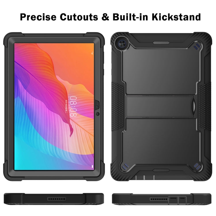 For Huawei MatePad T 10s / 10 Silicone + PC Shockproof Protective Case with Holder(Black) - Huawei by PMC TechLife | Online Shopping South Africa | PMC TechLife | Buy Now Pay Later Mobicred