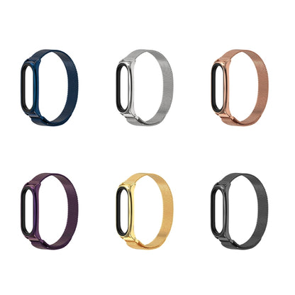 For Xiaomi Mi Band 6 / 5 / 4 / 3 Mijobs Milan Magnetic Plus Stainless Steel Watch Band(Rose Gold) - Watch Bands by MIJOBS | Online Shopping South Africa | PMC Jewellery | Buy Now Pay Later Mobicred