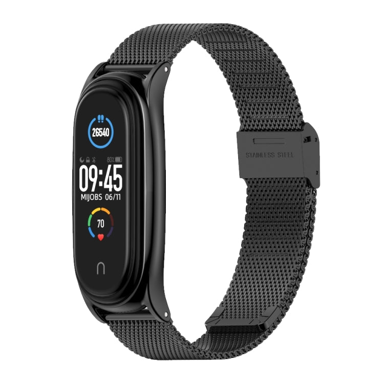 For Xiaomi Mi Band 6 / 5 / 4 / 3 Mijobs Milan Buckle Plus Stainless Steel Watch Band(Black) - Watch Bands by MIJOBS | Online Shopping South Africa | PMC Jewellery | Buy Now Pay Later Mobicred