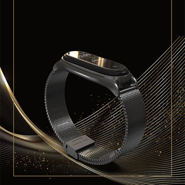 For Xiaomi Mi Band 6 / 5 / 4 / 3 Mijobs Milan Buckle Plus Stainless Steel Watch Band(Black) - Watch Bands by MIJOBS | Online Shopping South Africa | PMC Jewellery | Buy Now Pay Later Mobicred