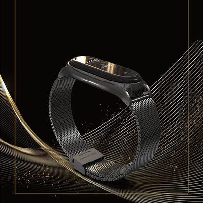 For Xiaomi Mi Band 6 / 5 / 4 / 3 Mijobs Milan Buckle Plus Stainless Steel Watch Band(Black) - Watch Bands by MIJOBS | Online Shopping South Africa | PMC Jewellery | Buy Now Pay Later Mobicred