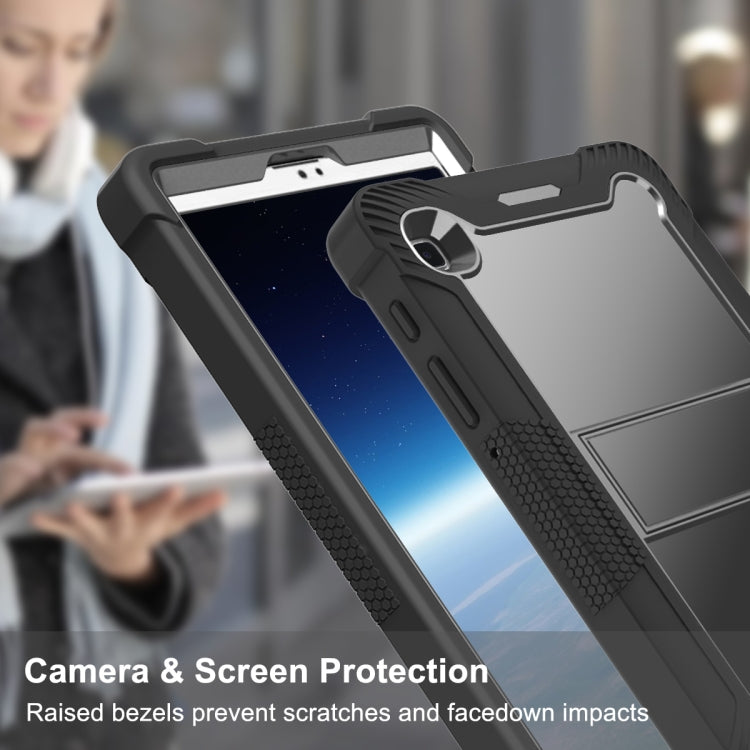 For Samsung Galaxy Tab A7 Lite T225/T220 Silicone + PC Shockproof Protective Case with Holder(Black) - free shipping - PMC TechLife - Order now!