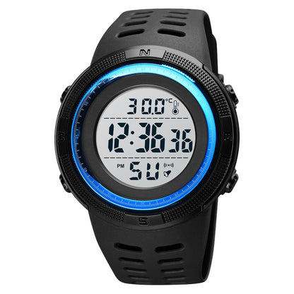 SKMEI 1681 Multifunctional LED Digital Display Luminous Electronic Watch, Support Body / Ambient Temperature Measurement(Blue White) - LED Digital Watches by SKMEI | Online Shopping South Africa | PMC Jewellery | Buy Now Pay Later Mobicred