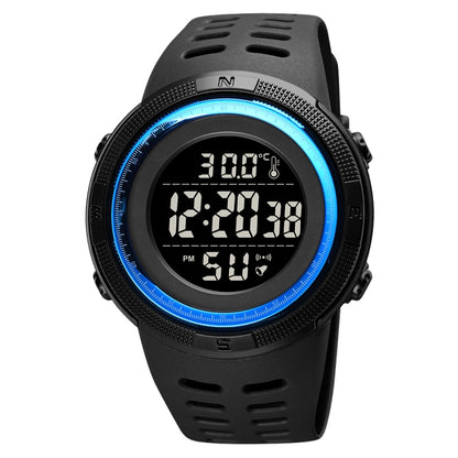 SKMEI 1681 Multifunctional LED Digital Display Luminous Electronic Watch, Support Body / Ambient Temperature Measurement(Blue Black) - LED Digital Watches by SKMEI | Online Shopping South Africa | PMC Jewellery | Buy Now Pay Later Mobicred