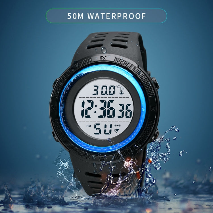 SKMEI 1681 Multifunctional LED Digital Display Luminous Electronic Watch, Support Body / Ambient Temperature Measurement(Blue Black) - LED Digital Watches by SKMEI | Online Shopping South Africa | PMC Jewellery | Buy Now Pay Later Mobicred