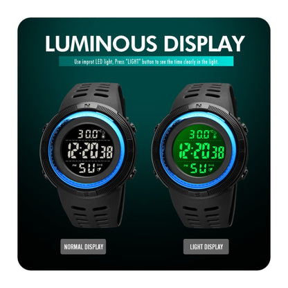 SKMEI 1681 Multifunctional LED Digital Display Luminous Electronic Watch, Support Body / Ambient Temperature Measurement(Black White) - LED Digital Watches by SKMEI | Online Shopping South Africa | PMC Jewellery | Buy Now Pay Later Mobicred