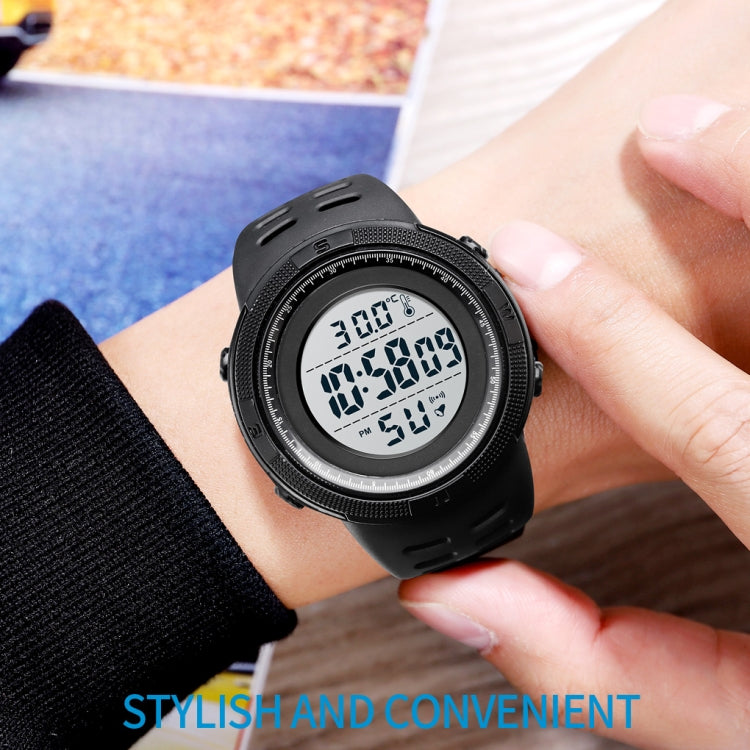 SKMEI 1681 Multifunctional LED Digital Display Luminous Electronic Watch, Support Body / Ambient Temperature Measurement(Black White) - LED Digital Watches by SKMEI | Online Shopping South Africa | PMC Jewellery | Buy Now Pay Later Mobicred