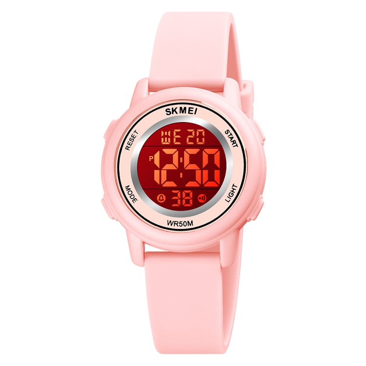 SKMEI 1721 Triplicate Round Dial LED Digital Display Luminous Silicone Strap Electronic Watch(Pink) - LED Digital Watches by SKMEI | Online Shopping South Africa | PMC Jewellery | Buy Now Pay Later Mobicred