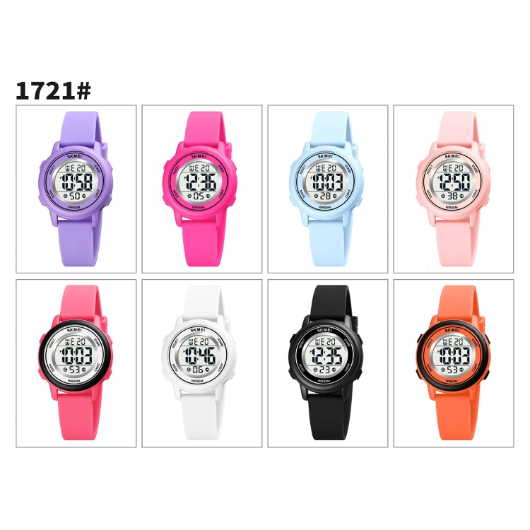 SKMEI 1721 Triplicate Round Dial LED Digital Display Luminous Silicone Strap Electronic Watch(Pink) - LED Digital Watches by SKMEI | Online Shopping South Africa | PMC Jewellery | Buy Now Pay Later Mobicred