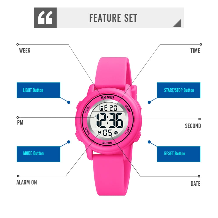 SKMEI 1721 Triplicate Round Dial LED Digital Display Luminous Silicone Strap Electronic Watch(Pink) - LED Digital Watches by SKMEI | Online Shopping South Africa | PMC Jewellery | Buy Now Pay Later Mobicred