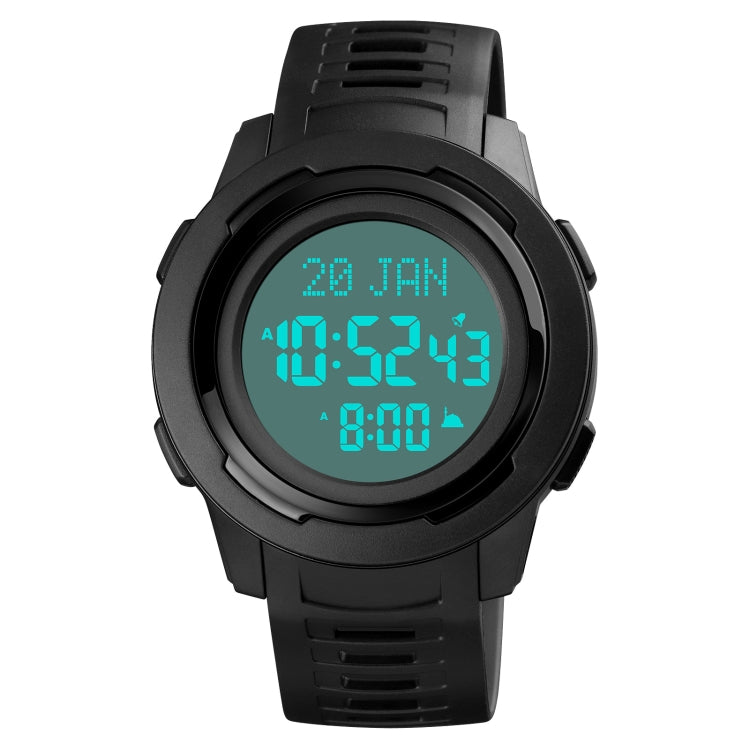 SKMEI 1729 Qibla Calendar Timing Multifunctional LED Digital Display Luminous Electronic Watch(Black and White) - LED Digital Watches by SKMEI | Online Shopping South Africa | PMC Jewellery | Buy Now Pay Later Mobicred