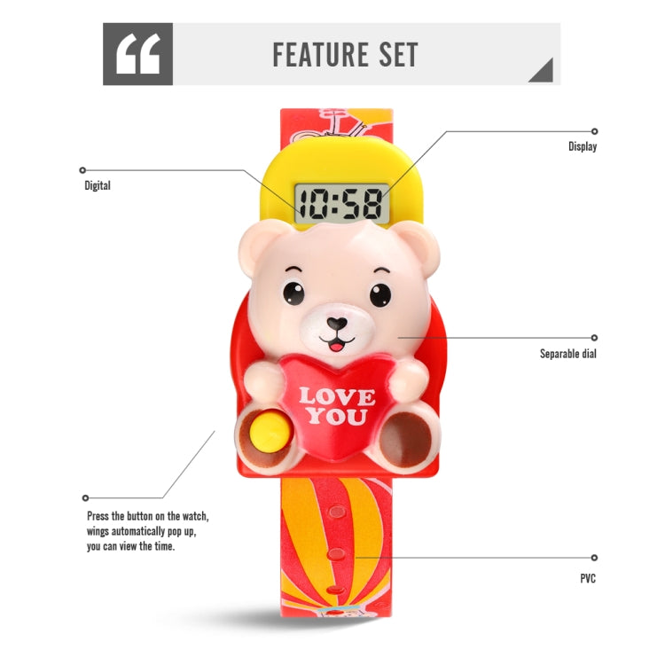 SKMEI 1748 Three-dimensional Cartoon Love-heart Bear LED Digital Display Electronic Watch for Children(Red) - LED Digital Watches by SKMEI | Online Shopping South Africa | PMC Jewellery | Buy Now Pay Later Mobicred