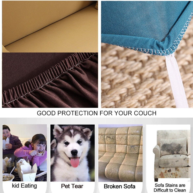145-185cm Four Seasons Solid Color Elastic Full Coverage Non-slip Sofa Cover(Grey) - free shipping - PMC TechLife - Order now!