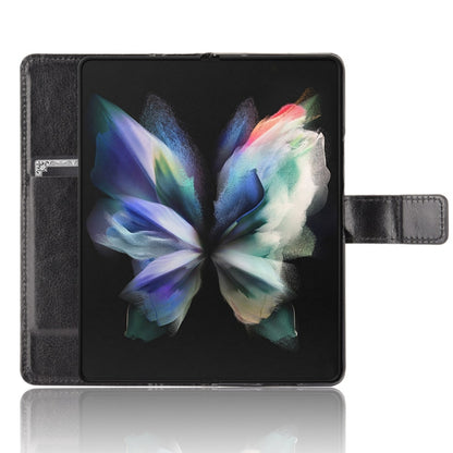 For Samsung Galaxy Z Fold3 5G Crazy Horse Texture Horizontal Flip Leather Case with Holder & Card Slots & Lanyard(Black) - Galaxy Phone Cases by GKK | Online Shopping South Africa | PMC Jewellery | Buy Now Pay Later Mobicred