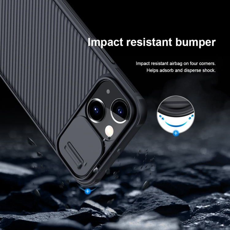 For iPhone 13 NILLKIN Black Mirror Pro Series Camshield Full Coverage Dust-proof Scratch Resistant Phone Case(Black) - iPhone 13 Cases by NILLKIN | Online Shopping South Africa | PMC TechLife | Buy Now Pay Later Mobicred