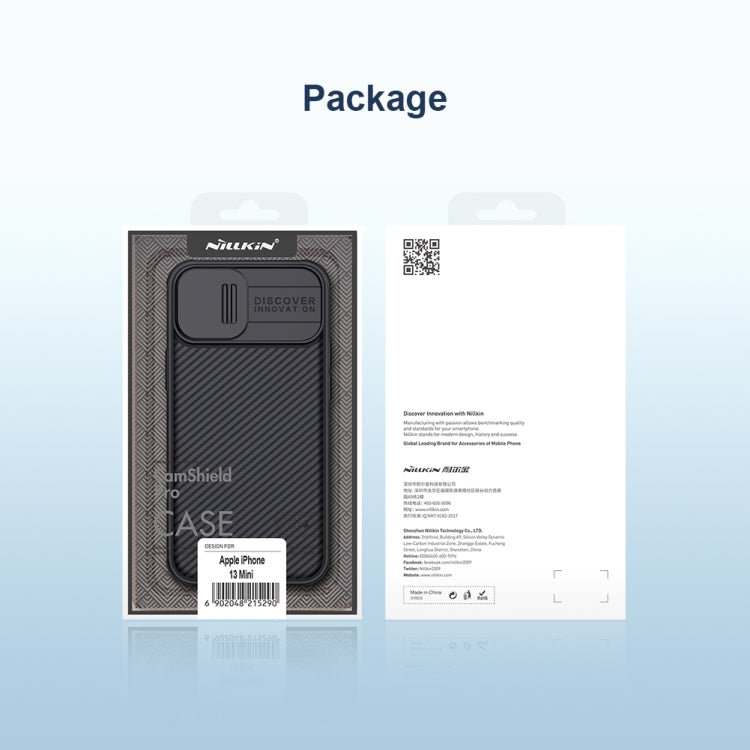 For iPhone 13 NILLKIN Black Mirror Pro Series Camshield Full Coverage Dust-proof Scratch Resistant Phone Case(Black) - iPhone 13 Cases by NILLKIN | Online Shopping South Africa | PMC TechLife | Buy Now Pay Later Mobicred