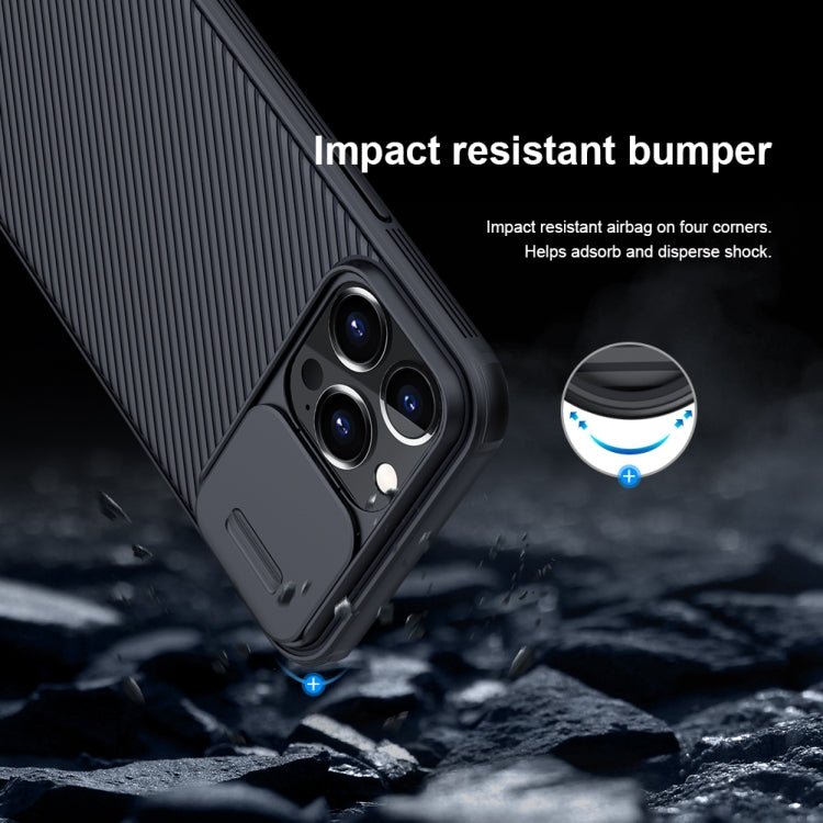 For iPhone 13 Pro Max NILLKIN Black Mirror Pro Series Camshield Full Coverage Dust-proof Scratch Resistant Phone Case (Black) - free shipping - PMC TechLife - Order now!