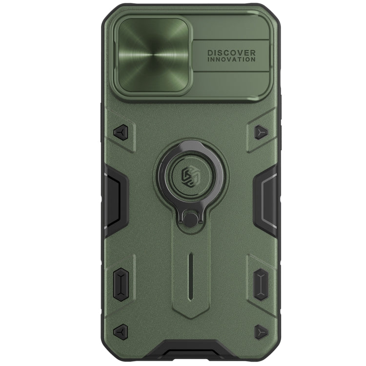 For iPhone 13 Pro Max NILLKIN Shockproof CamShield Armor Protective Case with Invisible Ring Holder (Green) - iPhone 13 Pro Max Cases by NILLKIN | Online Shopping South Africa | PMC Jewellery