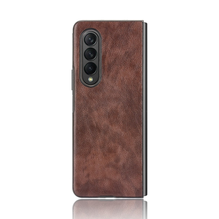 For Samsung Galaxy Z Fold3 5G Shockproof Litchi Texture PC + PU Case(Brown) - Galaxy Phone Cases by GKK | Online Shopping South Africa | PMC TechLife | Buy Now Pay Later Mobicred
