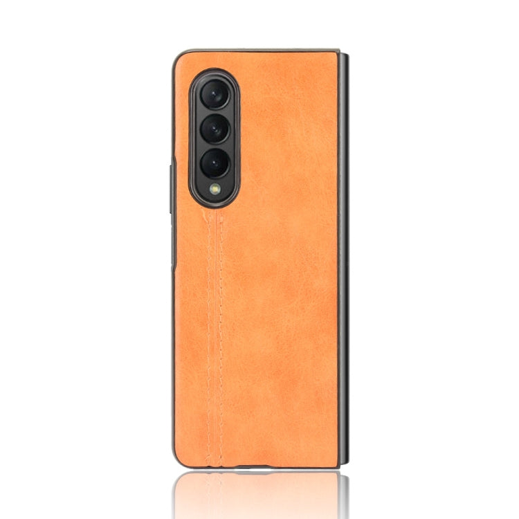 For Samsung Galaxy Z Fold3 5G Shockproof Sewing Cow Pattern Skin PC + PU + TPU Case(Orange) - free shipping - PMC TechLife - Order now!
