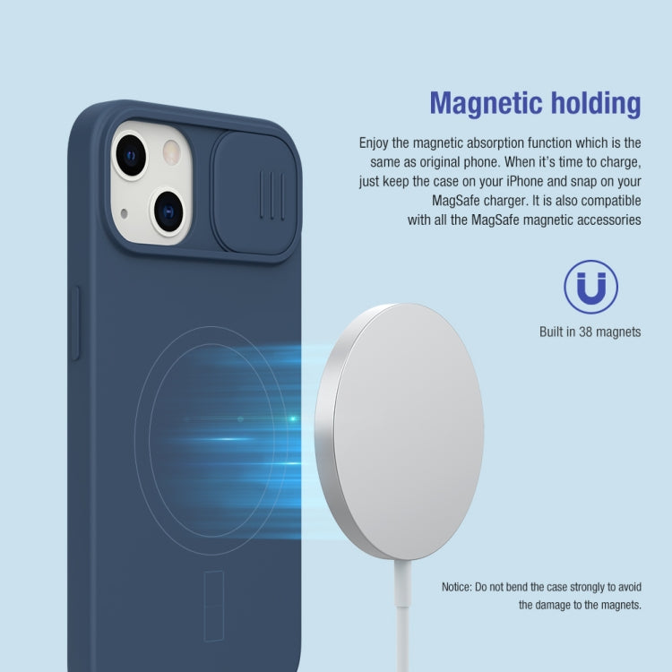 For iPhone 13 NILLKIN CamShield MagSafe Magnetic Liquid Silicone + PC Full Coverage Case(Blue) - iPhone 13 Cases by NILLKIN | Online Shopping South Africa | PMC Jewellery | Buy Now Pay Later Mobicred