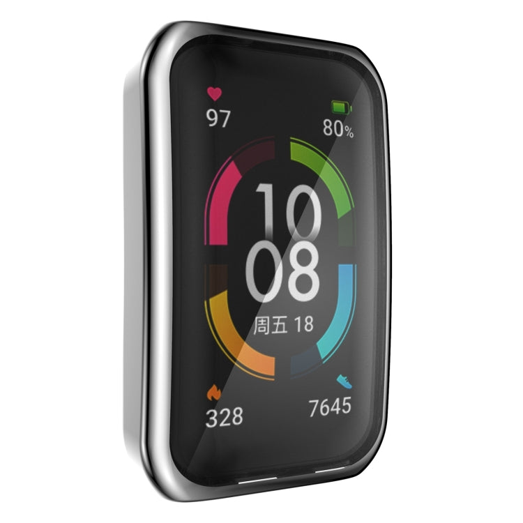 For Huawei Band 6 / 6 Pro / Honor Band 6 Full Coverage TPU Electroplating Protective Case Cover(Silver) - Watch Cases by PMC TechLife | Online Shopping South Africa | PMC TechLife | Buy Now Pay Later Mobicred