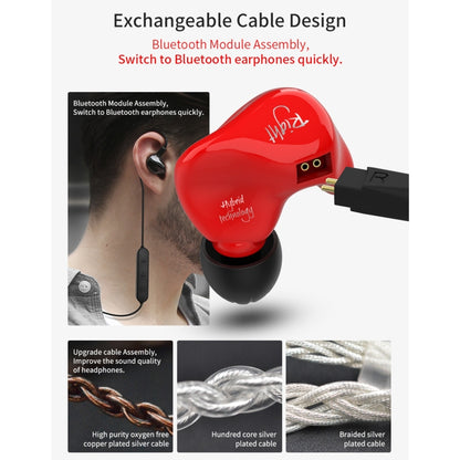 KZ ZS4 Ring Iron Hybrid Drive In-ear Wired Earphone, Standard Version(Red) - In Ear Wired Earphone by KZ | Online Shopping South Africa | PMC Jewellery | Buy Now Pay Later Mobicred