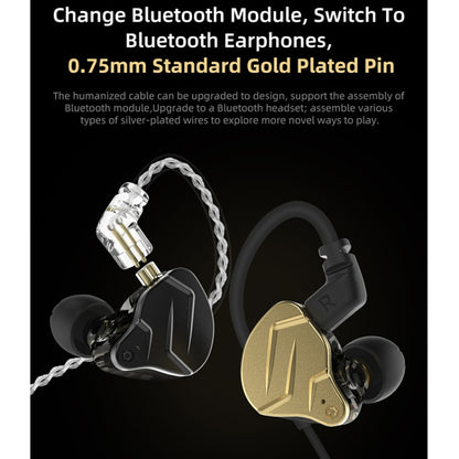 KZ ZSN Pro X Ring Iron Hybrid Drive Metal In-ear Wired Earphone, Standard Version(Gold) - In Ear Wired Earphone by KZ | Online Shopping South Africa | PMC Jewellery | Buy Now Pay Later Mobicred