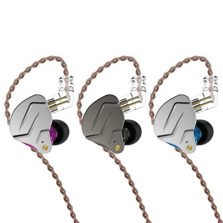 KZ ZSN Pro Ring Iron Hybrid Drive Metal In-ear Wired Earphone, Mic Version(Purple) - In Ear Wired Earphone by KZ | Online Shopping South Africa | PMC Jewellery | Buy Now Pay Later Mobicred