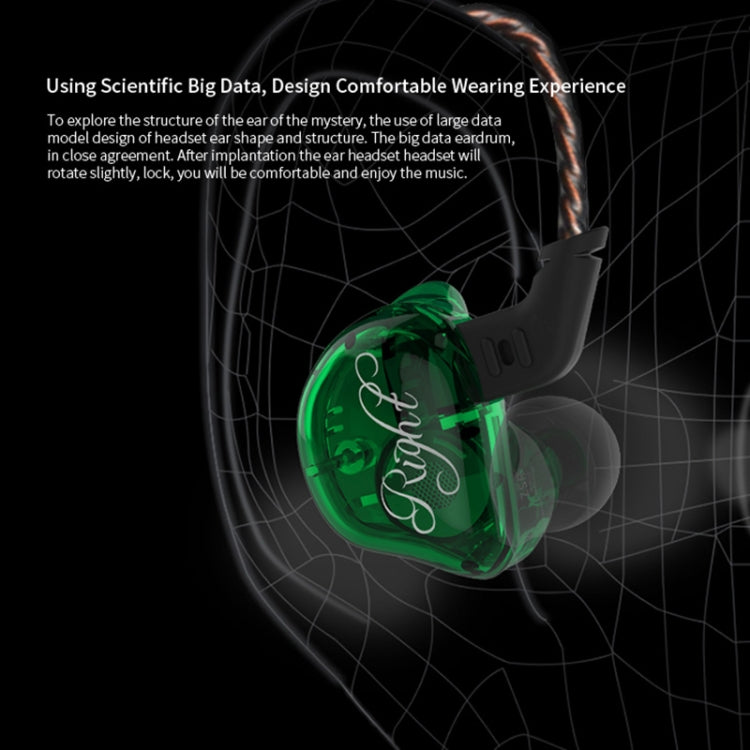 KZ ZSR 6-unit Ring Iron In-ear Wired Earphone, Standard Version(Green) - In Ear Wired Earphone by KZ | Online Shopping South Africa | PMC Jewellery | Buy Now Pay Later Mobicred