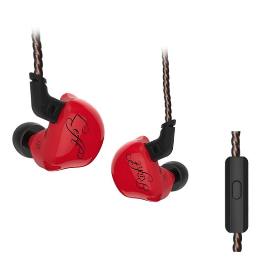 KZ ZSR 6-unit Ring Iron In-ear Wired Earphone, Mic Version(Red) - In Ear Wired Earphone by KZ | Online Shopping South Africa | PMC Jewellery | Buy Now Pay Later Mobicred