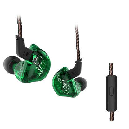 KZ ZSR 6-unit Ring Iron In-ear Wired Earphone, Mic Version(Green) - In Ear Wired Earphone by KZ | Online Shopping South Africa | PMC Jewellery | Buy Now Pay Later Mobicred