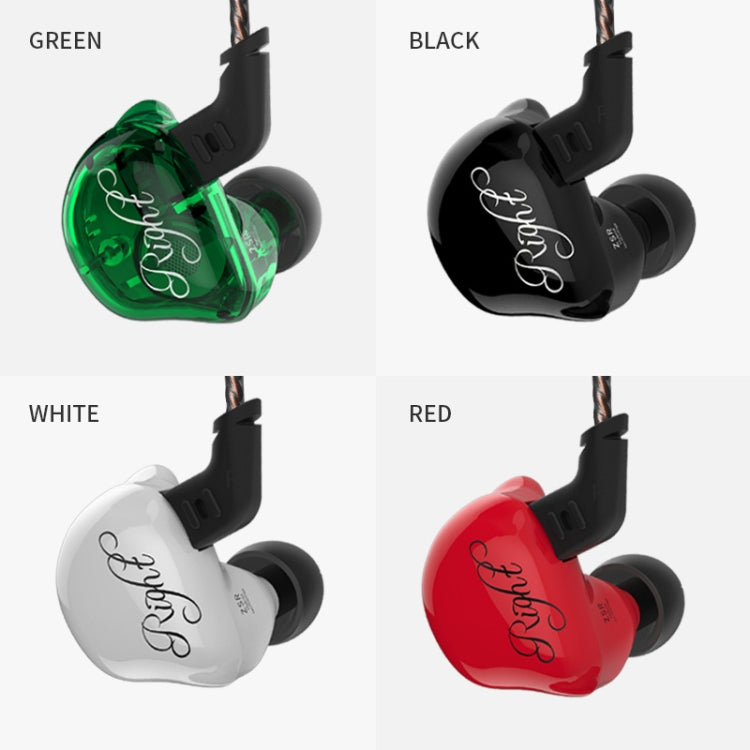 KZ ZSR 6-unit Ring Iron In-ear Wired Earphone, Mic Version(Green) - In Ear Wired Earphone by KZ | Online Shopping South Africa | PMC Jewellery | Buy Now Pay Later Mobicred