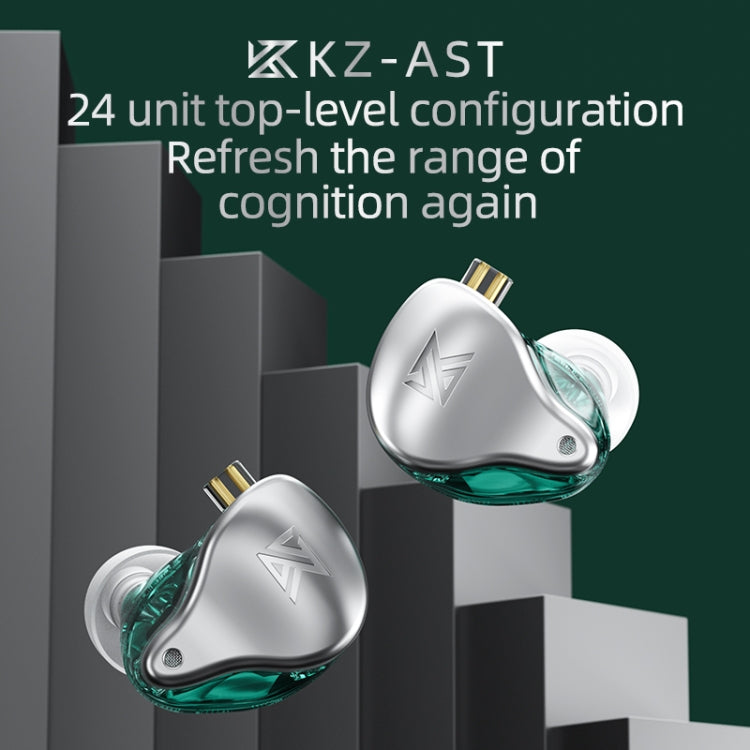 KZ AST 24-unit Balance Armature Monitor HiFi In-Ear Wired Earphone No Mic(Green) - In Ear Wired Earphone by KZ | Online Shopping South Africa | PMC Jewellery | Buy Now Pay Later Mobicred