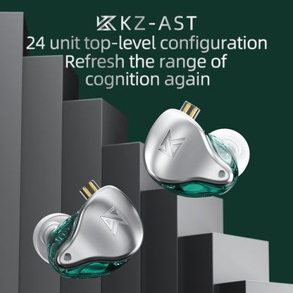 KZ AST 24-unit Balance Armature Monitor HiFi In-Ear Wired Earphone With Mic(Silver) - In Ear Wired Earphone by KZ | Online Shopping South Africa | PMC Jewellery | Buy Now Pay Later Mobicred