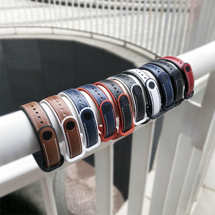 For Xiaomi Mi Band 5/6/7 MIJOBS TPU + Leather Watch Band(Red+Black) - Watch Bands by MIJOBS | Online Shopping South Africa | PMC TechLife | Buy Now Pay Later Mobicred