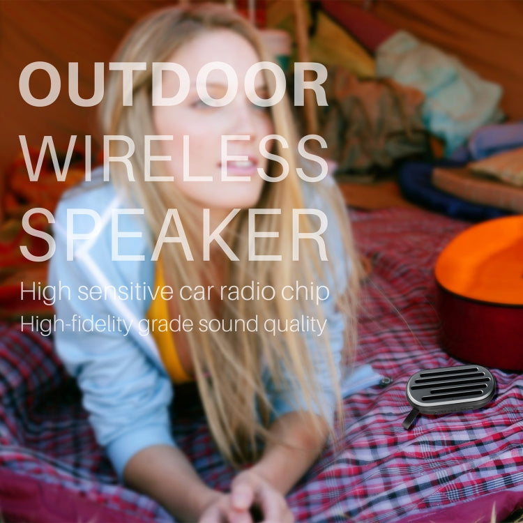 New Rixing NR-105 Mini TWS Metal Bluetooth Speaker Support Hands-free Call / FM(Brown) - Desktop Speaker by NewRixing | Online Shopping South Africa | PMC TechLife | Buy Now Pay Later Mobicred
