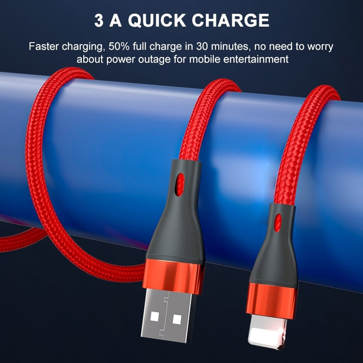 ADC-001 3A USB to 8 Pin Weave Fast Charging Data Cable, Length:1m(Black) - Normal Style Cable by PMC TechLife | Online Shopping South Africa | PMC TechLife