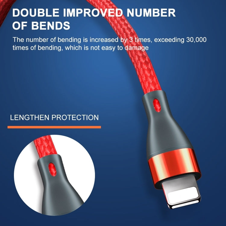 ADC-001 3A USB to 8 Pin Weave Fast Charging Data Cable, Length:1m(Black) - Normal Style Cable by PMC TechLife | Online Shopping South Africa | PMC TechLife
