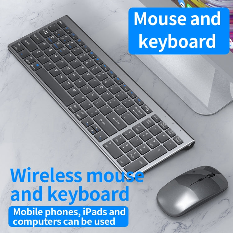 109 Three-mode Wireless Bluetooth Keyboard Mouse Set(Silver) - Wireless Keyboard by PMC TechLife | Online Shopping South Africa | PMC TechLife