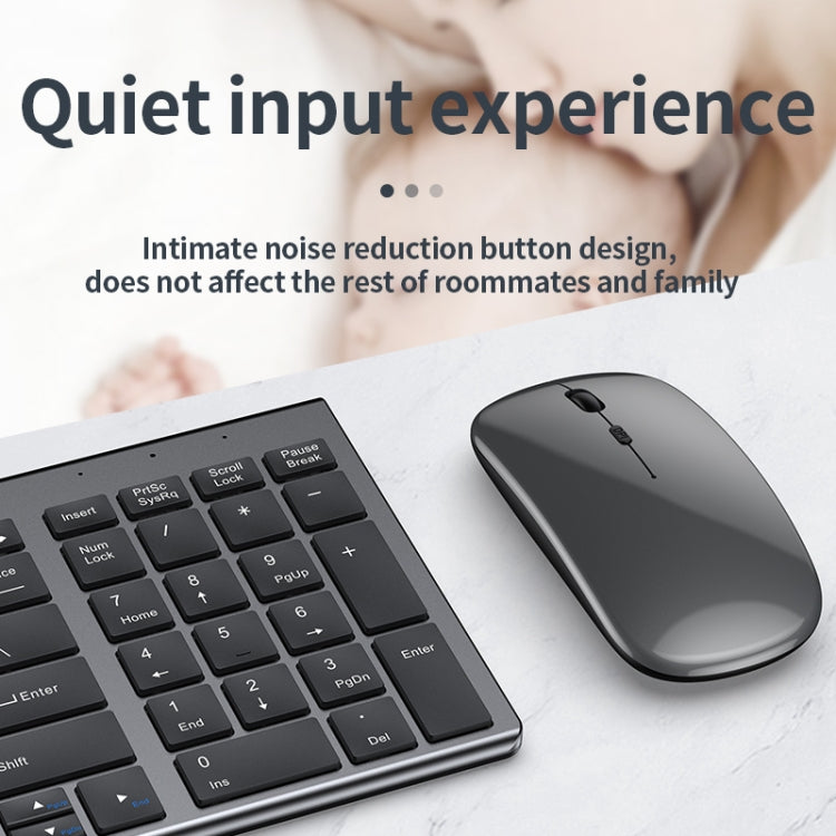 109 Three-mode Wireless Bluetooth Keyboard Mouse Set(Silver) - Wireless Keyboard by PMC TechLife | Online Shopping South Africa | PMC TechLife
