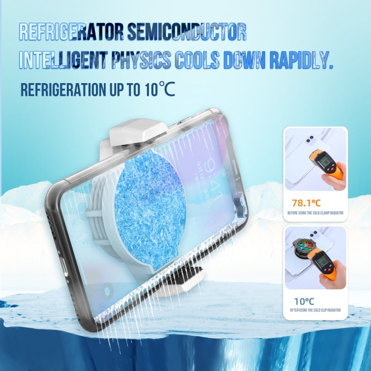 HXSJ P10 Portable Gaming Mobile Phone Radiator Holder with Rainbow Backlight(White) - Cooling Fan Radiator by HXSJ | Online Shopping South Africa | PMC TechLife | Buy Now Pay Later Mobicred